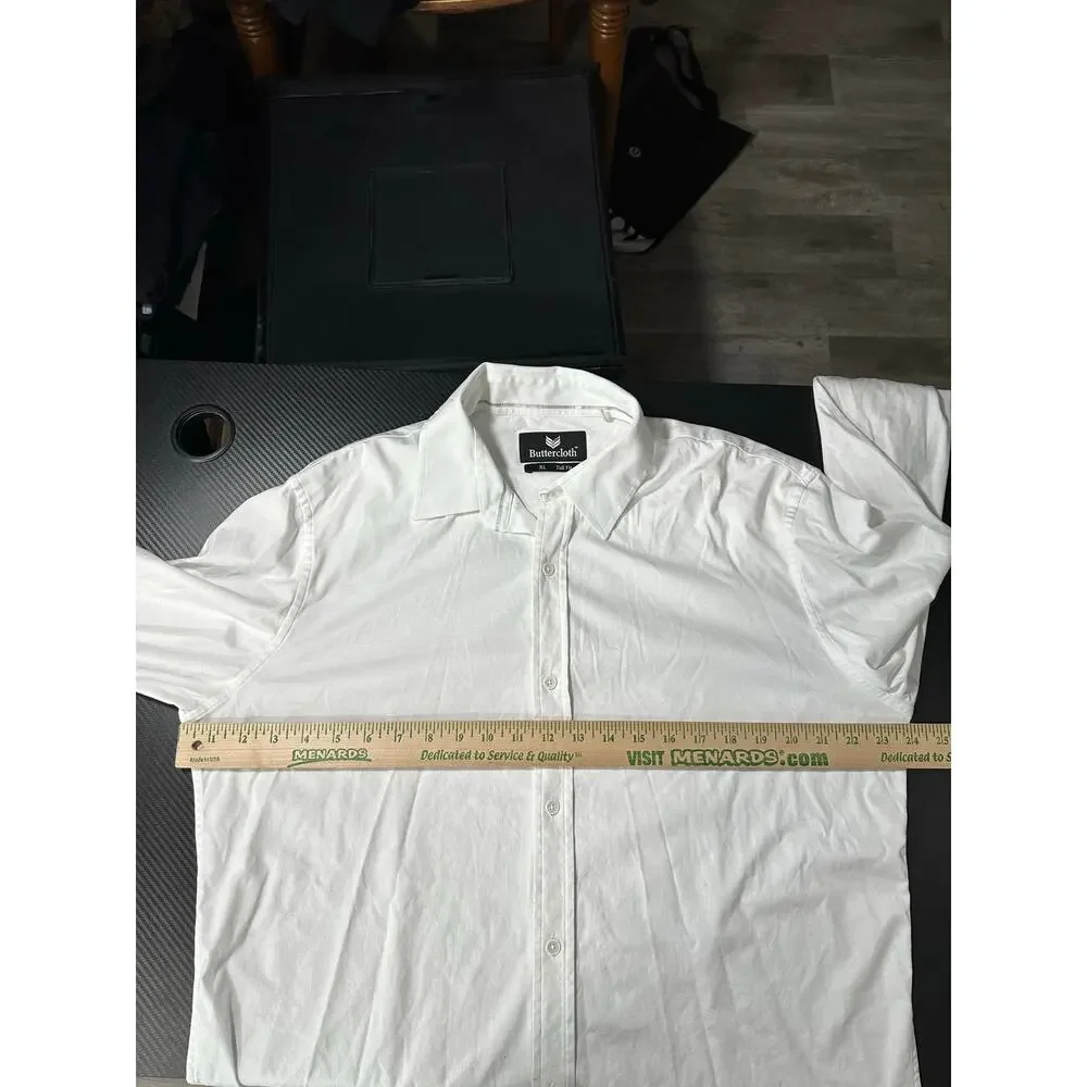 Buttercloth Performance Dress Shirt Longsleeve Mens Size XL Tall Fit White - Picture 4 of 12